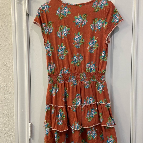 NWT- Matilda Jane - red orange floral Cotton tee dress - S - Picture 5 of 6